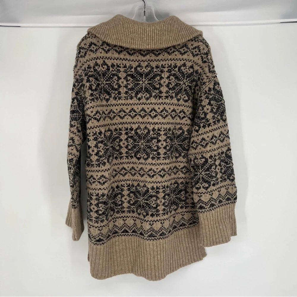 Free People Mt. Snow "SKI" Half Zip Collared Winter Knit Pullover Tunic Sweater - Picture 8 of 11